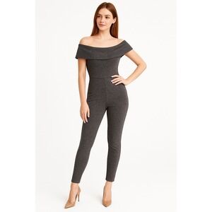 Windsor Women's Metallic Glitter Off Shoulder Jumpsuit M Party Sparkle Evening F